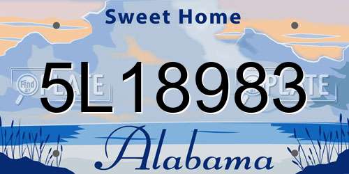 5L18983 Alabama License Plate