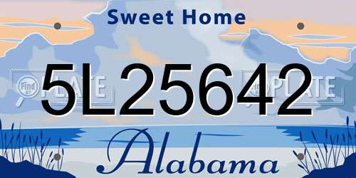 5L25642 Alabama License Plate