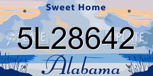 5L28642 Alabama License Plate