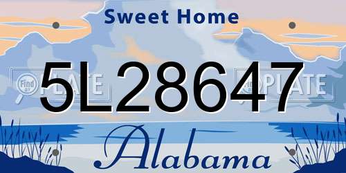 5L28647 Alabama License Plate