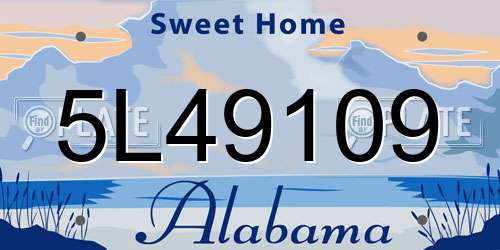 5L49109 Alabama License Plate