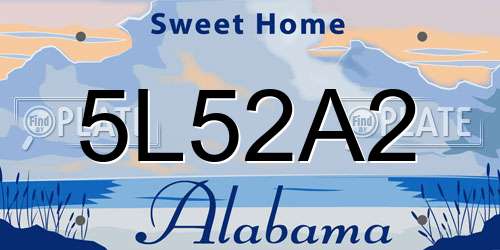 5L52A2 Alabama License Plate