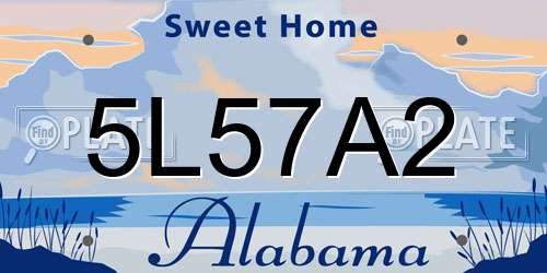 5L57A2 Alabama License Plate