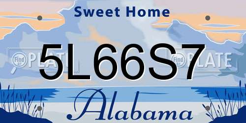5L66S7 Alabama License Plate