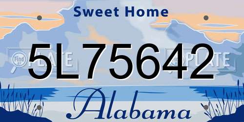 5L75642 Alabama License Plate