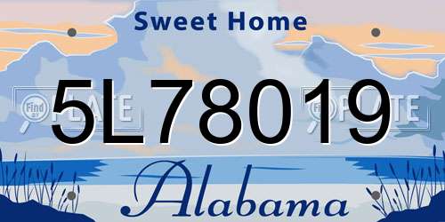5L78019 Alabama License Plate