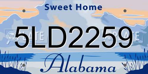 5LD2259 Alabama License Plate