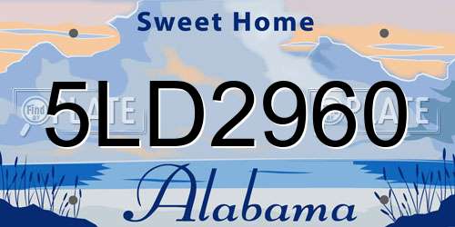 5LD2960 Alabama License Plate