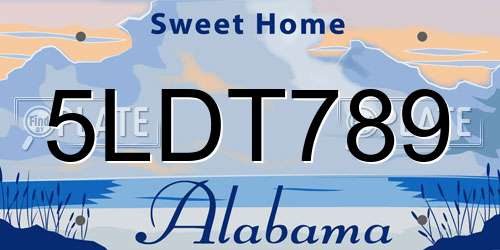 5LDT789 Alabama License Plate