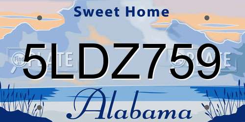 5LDZ759 Alabama License Plate