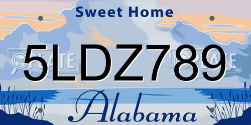 5LDZ789 Alabama License Plate
