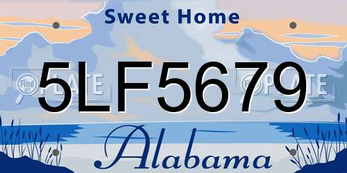 5LF5679 Alabama License Plate