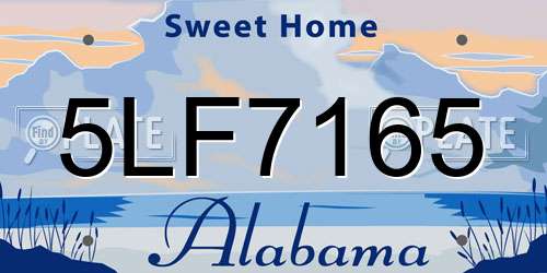 5LF7165 Alabama License Plate