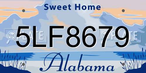 5LF8679 Alabama License Plate