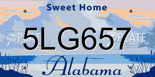 5LG657 Alabama License Plate