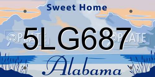 5LG687 Alabama License Plate