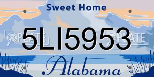 5LI5953 Alabama License Plate