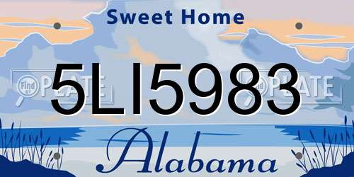 5LI5983 Alabama License Plate