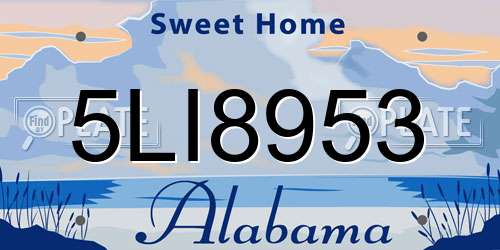 5LI8953 Alabama License Plate