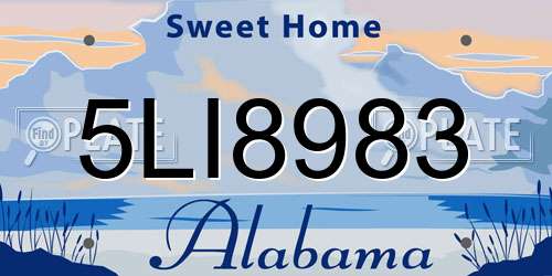 5LI8983 Alabama License Plate