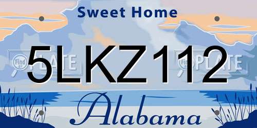 5LKZ112 Alabama License Plate