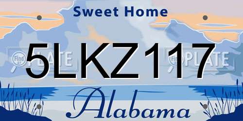 5LKZ117 Alabama License Plate