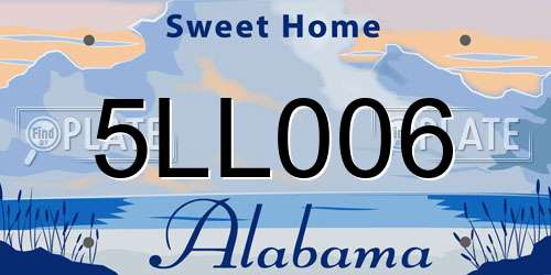 5LL006 Alabama License Plate