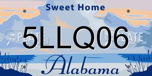 5LLQ06 Alabama License Plate