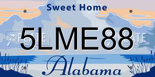 5LME88 Alabama License Plate