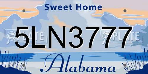 5LN3777 Alabama License Plate