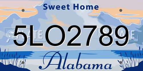 5LO2789 Alabama License Plate
