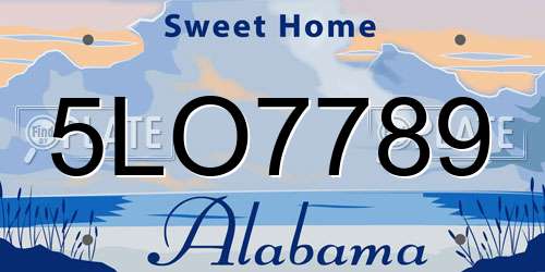 5LO7789 Alabama License Plate