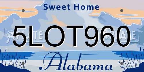 5LOT960 Alabama License Plate