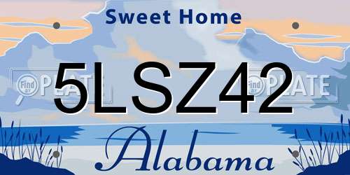 5LSZ42 Alabama License Plate
