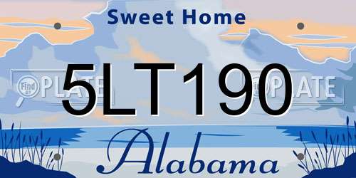 5LT190 Alabama License Plate