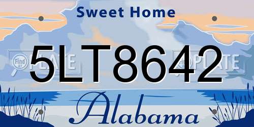 5LT8642 Alabama License Plate