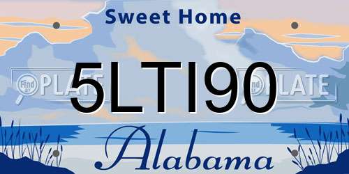 5LTI90 Alabama License Plate