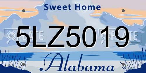 5LZ5019 Alabama License Plate