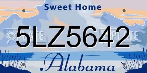5LZ5642 Alabama License Plate