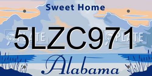 5LZC971 Alabama License Plate
