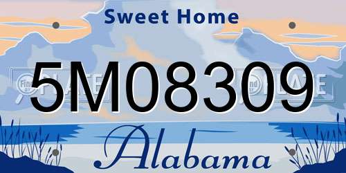 5M08309 Alabama License Plate