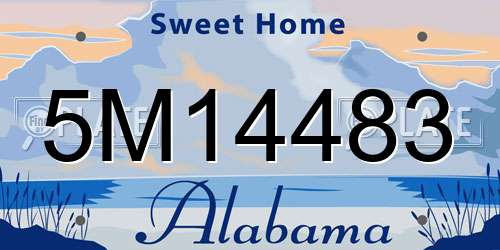 5M14483 Alabama License Plate