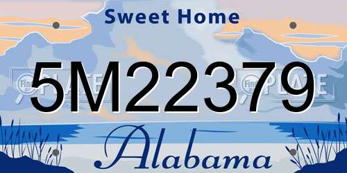 5M22379 Alabama License Plate