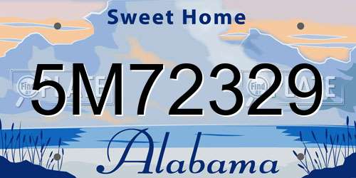 5M72329 Alabama License Plate
