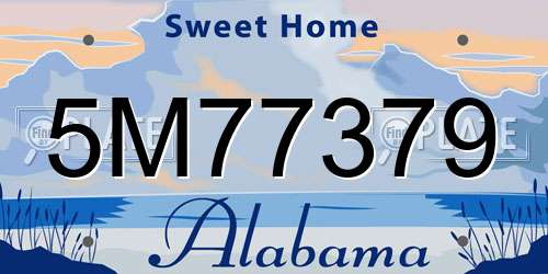 5M77379 Alabama License Plate