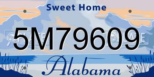 5M79609 Alabama License Plate