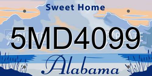 5MD4099 Alabama License Plate