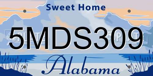 5MDS309 Alabama License Plate