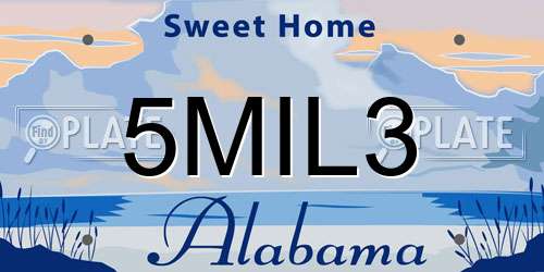 5MIL3 Alabama License Plate