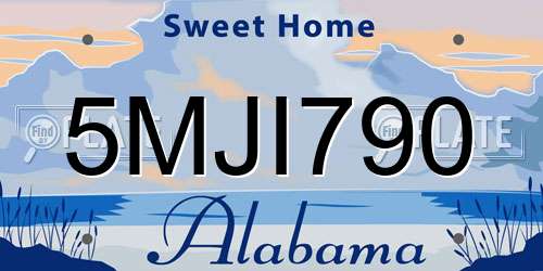 5MJI790 Alabama License Plate